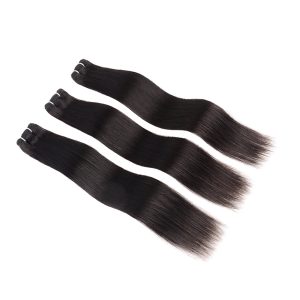 Home center wig remy hair black straight bundles laotian weaving