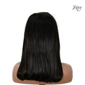 center wig 13x4 straight bob lace front wig natural black asian raw hair