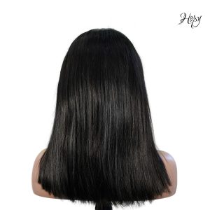center wig natural black asian raw hair 5x5 hd lace closure straight bob human hair wig