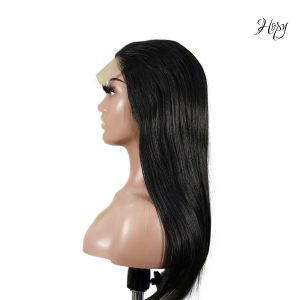 center wig natural black remy hair 5x5 lace closure straight human hair wig