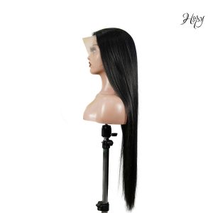 center wig 13x4 straight lace front wig natural black remy hair