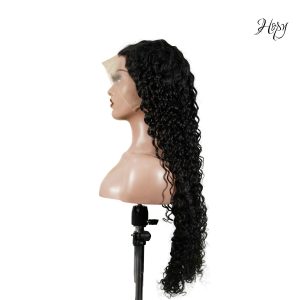 center wig 13x4 deep wave lace front wig natural black remy hair