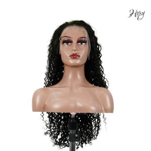 center wig natural black asian raw hair 13x6 hd lace front wig deep wave human hair wig