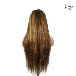 center wig 13x4 straight lace front wig m4&27 highlight remy hair 26 inch