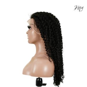 center wig 13x4 kinky curly lace front wig natural black remy hair