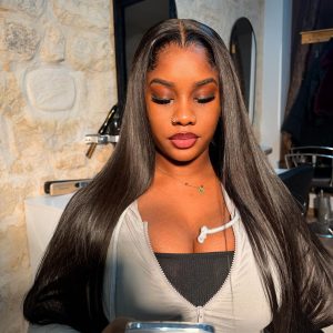 Home house of pretty hair natural black asian raw hair 13x6 hd lace front wig straight human hair wig